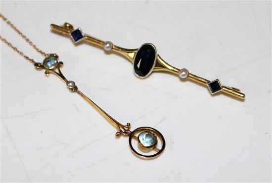 Brooch and pendant(-)